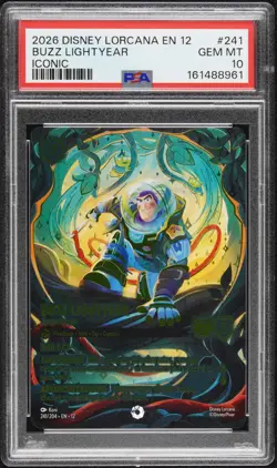 Disney Lorcana Buzz Lightyear Wilds Unknown Iconic #241 PSA 10 Gem Mint - Image 1