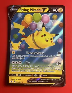 Pokemon TCG Flying Pikachu V Celebrations 006/025 Holo Ultra Rare Near Mint - Image 1