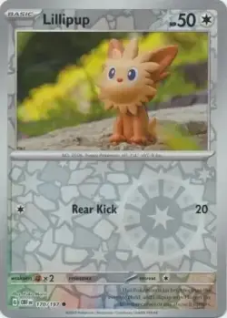 Lillipup 170/197 Reverse Common Obsidian Flames Pokemon Cards - Image 1