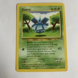 Pineco 61/75 - Neo Discovery - Common Vintage WOTC Pokemon Card - NM - Komiya - Image 1