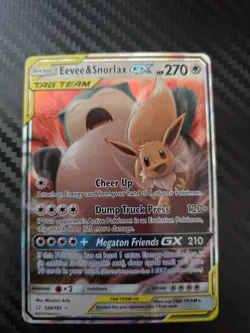 Pokemon Eevee & Snorlax GX Tag Team Card 120/181 Holo HP 270 - Image 1