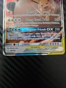 Pokemon Eevee & Snorlax GX Tag Team Card 120/181 Holo HP 270 - Image 3