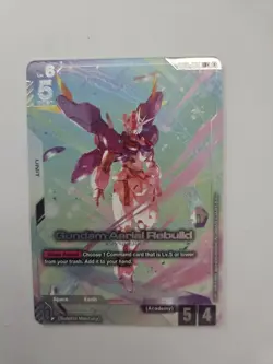 Gundam Aerial Rebuild GD01-067 LR+ Newtype Rising Gundam Card Game - Image 1