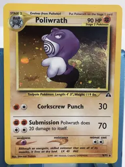 Poliwrath Unlimited Holo Rare 9/75 Neo Discovery Pokemon NM Near Mint - Image 1