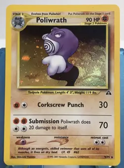 Poliwrath Unlimited Holo Rare 9/75 Neo Discovery Pokemon NM Near Mint - Image 2