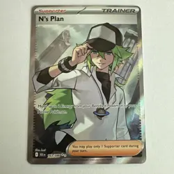 N’s Plan Trainer 163/086 Full Art Black Bolt Pokemon TCG Cards NM - Image 1