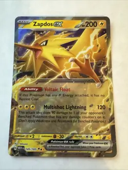 Pokemon Zapdos ex 145/165 Sv: Scarlet & Violet 151 Holo NM - Image 1