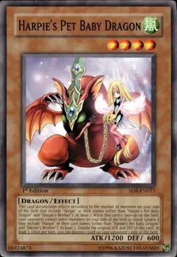 Harpie's Pet Baby Dragon - 1st Edition SD8-EN017 - LP - YuGiOh - Image 1