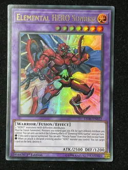 YUGIOH ELEMENTAL HERO SUNRISE ULTRA RARE MIXED EDITIONS NEAR MINT LED6-EN012 - Image 1