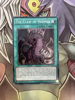 DRL2-EN013 The Claw Of Hermos Secret Rare 1st Edition NM Yugioh - Image 1