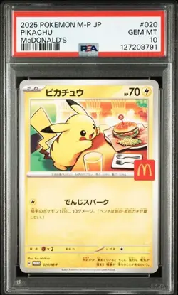 PSA 10 Pikachu 020/M-P McDonald's Happy Set Promo 2025 Pokemon Card Japanese - Image 1
