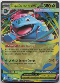 Mega Venusaur ex 003/132 Double Rare Mega Evolution Pokemon Holo Near Mint - Image 1