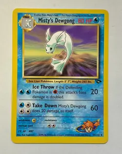 Misty's Dewgong 54/132 Uncommon Gym Challenge Pokemon NM FREE SHIPPING! - Image 1