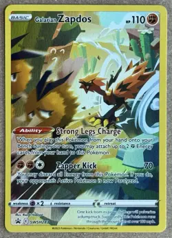 POKEMON TCG SWORD & SHIELD GALARIAN ZAPDOS BLACK STAR PROMO HOLO SWSH283 NM+ - Image 1