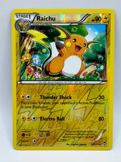 Raichu 28/111 NM/M UC Furious Fists Pokemon Reverse Holo - Image 1