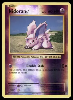 Nidoran M 43/108 Common Evolutions Pokemon Reverse Holo Near Mint - Image 1