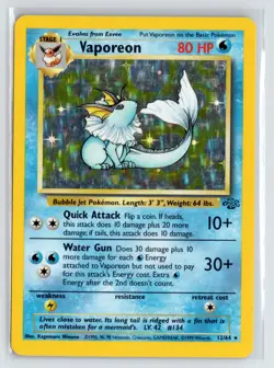 Pokemon Jungle #12/64 Vaporeon Holo Rare,Holo Lightly played - Image 1