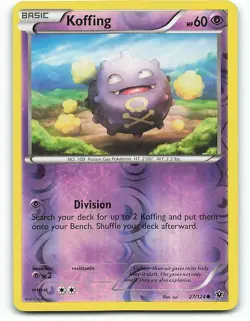 POKEMON CARD REVERSE HOLO KOFFING 27/124 NO 109 POISON GAS POKEMON TCG CCG - Image 1