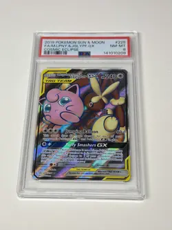 Mega Lopunny & Jugglypuff GX 225/236 PSA 8 Cosmic Eclipse Sun & Moon Pokemon TCG - Image 1