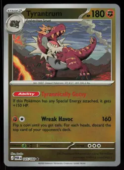 Tyrantrum 045/088 Holo Rare Perfect Order Pokemon Reverse Holo Near Mint - Image 1