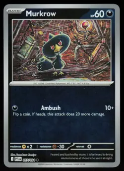 Murkrow 057/094 Common Phantasmal Flames Pokemon Reverse Holo Near Mint - Image 1