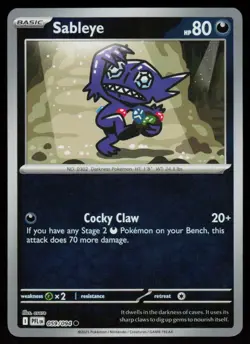 Sableye 059/094 Common Phantasmal Flames Pokemon Reverse Holo Near Mint - Image 1