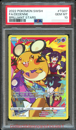 Pokemon Brilliant Stars Dedenne TG07 PSA 10 - Image 1