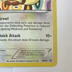 Pokemon Eevee BW94 Black & White Promo Holo Basic 60 HP Quick Attack (10+) - Image 2