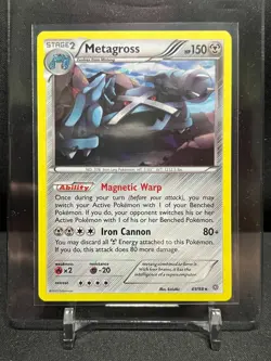 Metagross 49/98 Cracked Ice Holo Rare Pokemon 2015 XY Ancient Origins - LP - Image 1