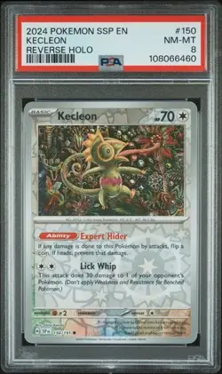 2024 Pokemon SSP EN Kecleon REVERSE HOLO #150 PSA 8 NM-MT - Image 1