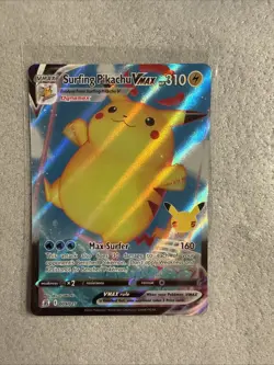 Pokemon Celebrations Surfing Pikachu VMAX Holo Ultra Rare Card 009/025 NM - Image 1