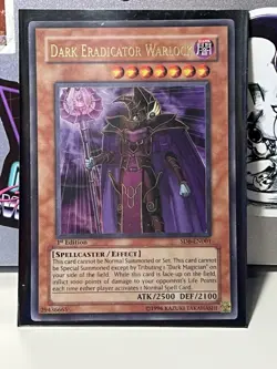 Yu-Gi-Oh Dark Eradicator Warlock SD6-EN001 Ultra Rare 1st Edition - Image 1