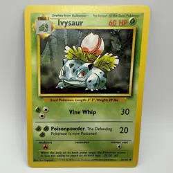 Pokemon TCG Ivysaur 30/102 Base Set Unlimited Uncommon Vintage Card LP+ - Image 1