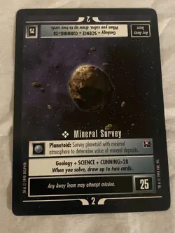 Star Trek CCG 1E Tournament Deck MINERAL SURVEY Promo Card NM - Image 1