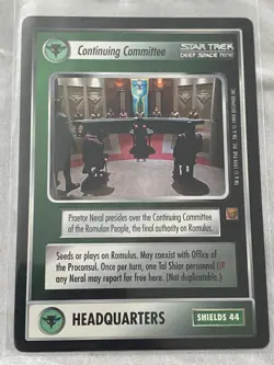 Star Trek CCG 1E RoA CONTINUING COMMITTEE Rare Card NEVER PLAYED - Image 1