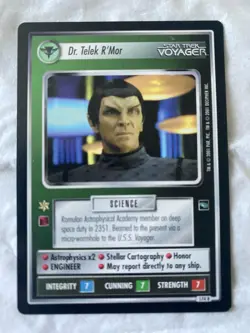 Star Trek CCG 1E Voyager DR TELEK R'MOR Rare Card (LP) - Image 1