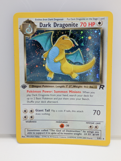 Pokemon TCG Dark Dragonite 1st Edition Holo Rare 5/82 Team Rocket LP - Image 1