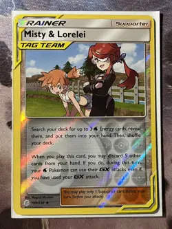Misty & Lorelei 199/236 Uncommon Cosmic Eclipse Pokemon Reverse Holo Near Mint - Image 1