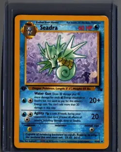 Seadra 42/62 Uncommon Fossil Pokemon 1st Edition - Image 1