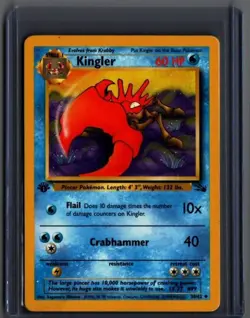 Kingler 38/62 Uncommon Fossil Pokemon 1st Edition - Image 1
