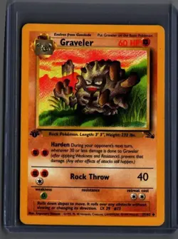 Graveler 37/62 Uncommon Fossil Pokemon 1st Edition - Image 1