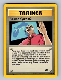 Blaine's Quiz #2 111/132 Uncommon Gym Challenge Pokemon Unlimited Lightly Played - Image 1