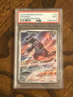 Pokemon TCG Groudon Illustration Rare Paradox Rift 199/182 PSA 9 - Image 1