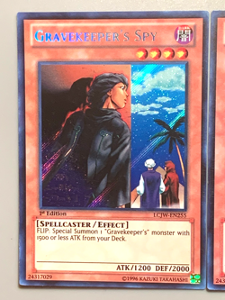 yugioh 3X Gravekeeper's Spy LCJW-EN255 1st Ed Secret Rare Near Mint Play Set - Image 4