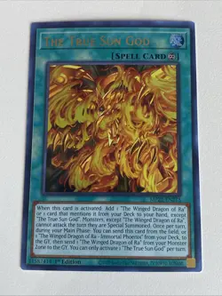 Yugioh - The True Sun God x 3 - 1st Edition Ultra Rare NM - Free Holo - B - Image 2