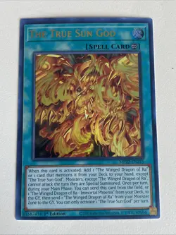 Yugioh - The True Sun God x 3 - 1st Edition Ultra Rare NM - Free Holo - B - Image 4