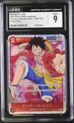 CGC 9 2022 ONE PIECE JAPANESE PREMIUM BOOSTER MONKEY D LUFFY OP01-024 - Image 1