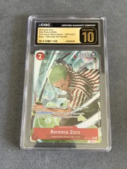 One Piece Roronoa Zoro OP14-015 Alt Art The Azure Sea's Seven CGC Pristine 10 - Image 1