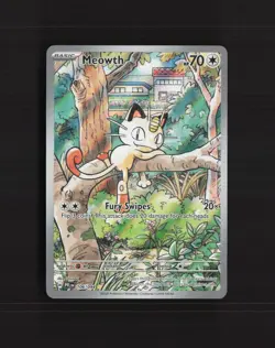 Meowth 106/094 Phantasmal Flames Full Art Ultra Rare Holo Pokemon Card NM - Image 1