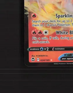 Reshiram V 024/195 Silver Tempest Ultra Rare Holo Pokemon Card LP+ - Image 5